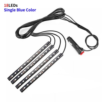 Decoration Car LED Strip 4PCS 18LEDs/segment Single Blue Color 5050SMD DC12V IP65 Waterproof LED Strip